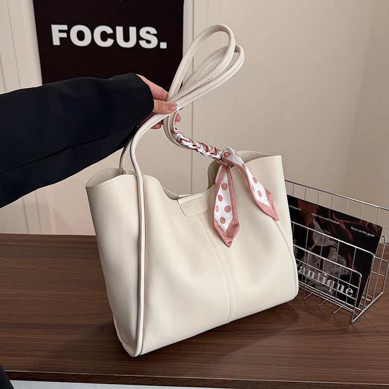 Elegant Tote Bag with Detachable Scarf