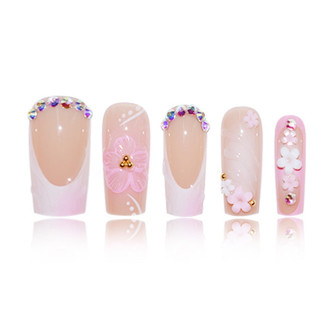 Decorative Floral Acrylic Nail Enhancements Stornfield