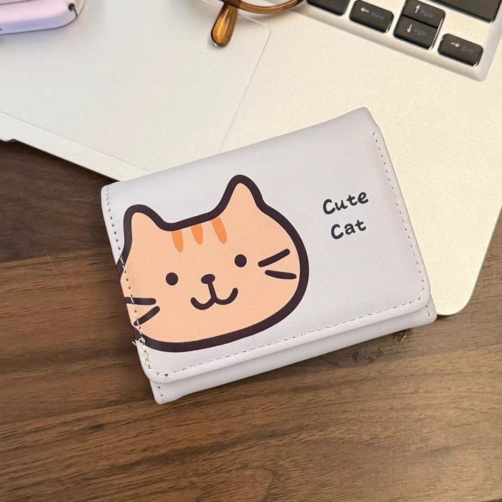 Cute Cat-Themed Zippered Wallet