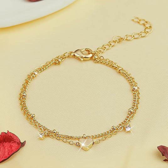 Elegant Heart Charm Chain Bracelet Stornfield