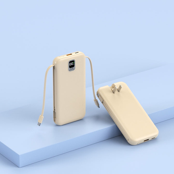 Portable power bank with integrated charging cable and LED display Stornfield