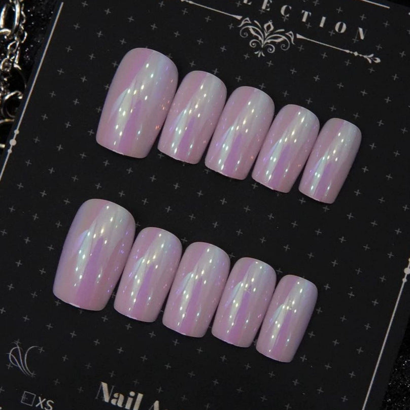 Iridescent Press-On Nail Art