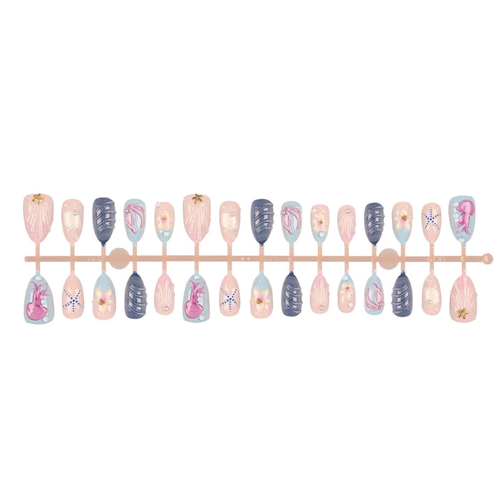 Ocean-Inspired Artistic Press-On Nail Set