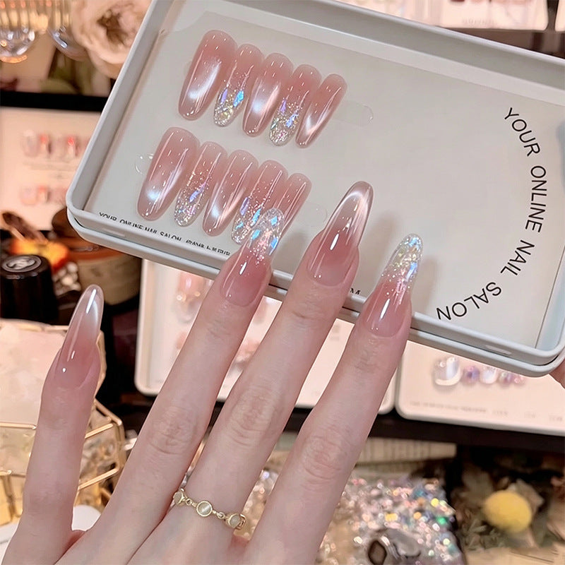 Acrylic nail set with elegant glitter accents Stornfield