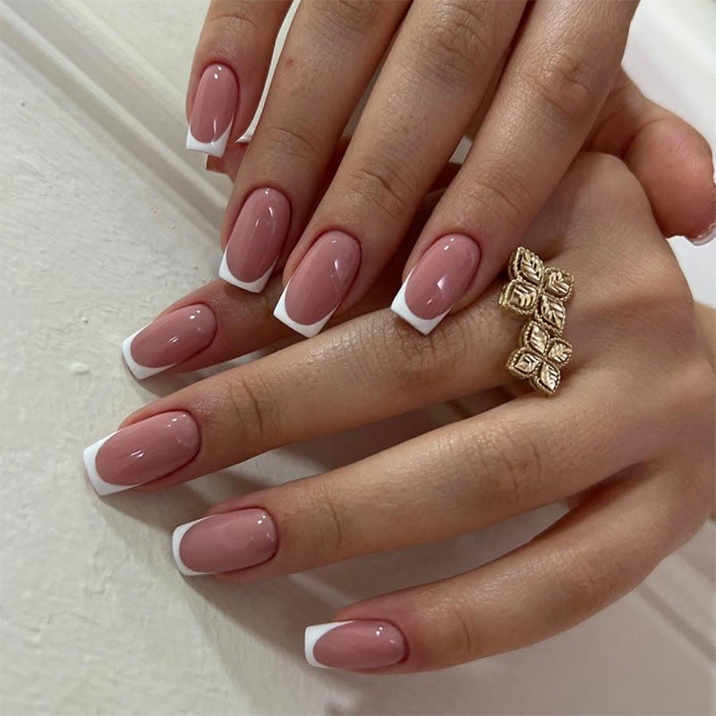 Elegant French Tip Press-On Nail Set Stornfield