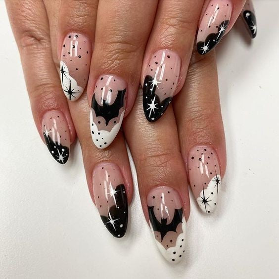 Artful Ghost-Themed Press-On Nails Stornfield