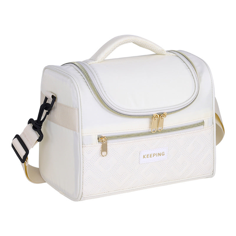 Cosmetic transport bag with insulated interior and practical compartments Stornfield