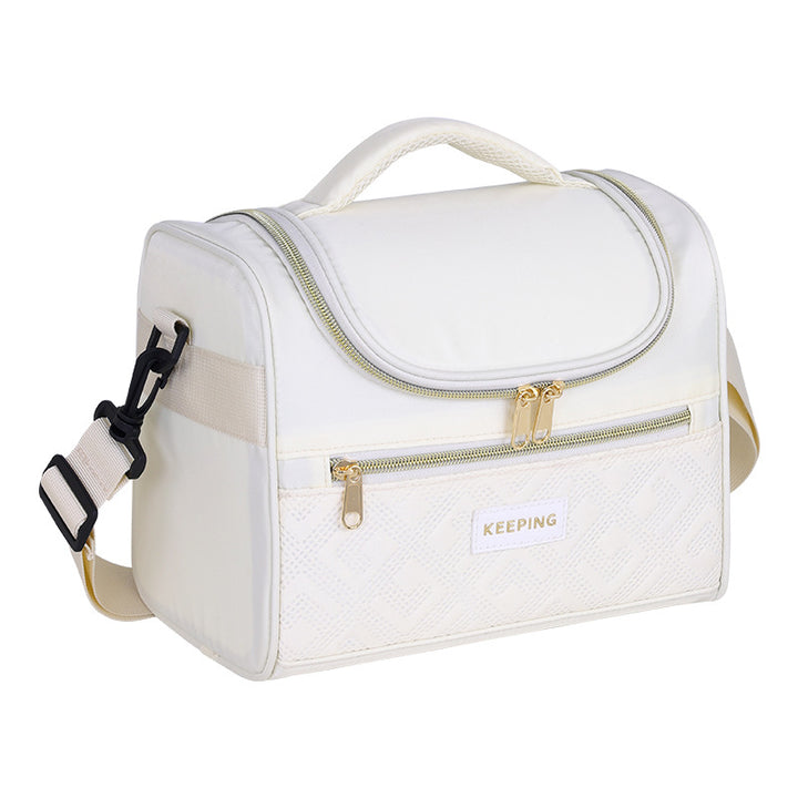 Cosmetic transport bag with insulated interior and practical compartments Stornfield