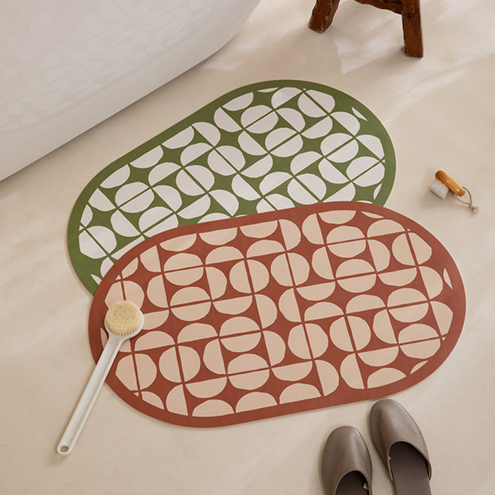 Oval wipeable placemat with embossed tulip pattern and non-slip underside Stornfield
