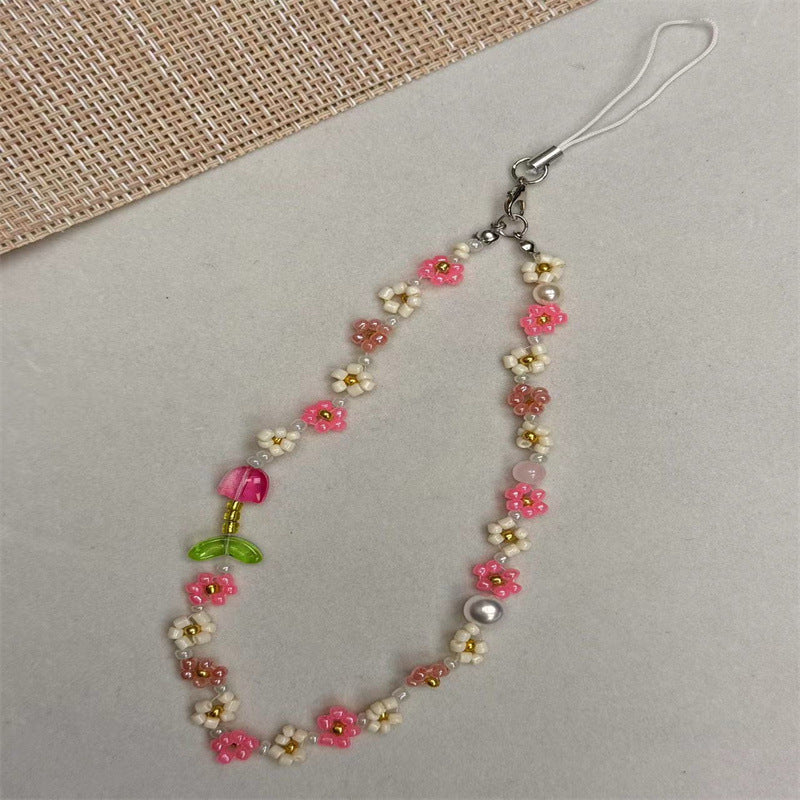 Floral Beaded Phone Strap Stornfield