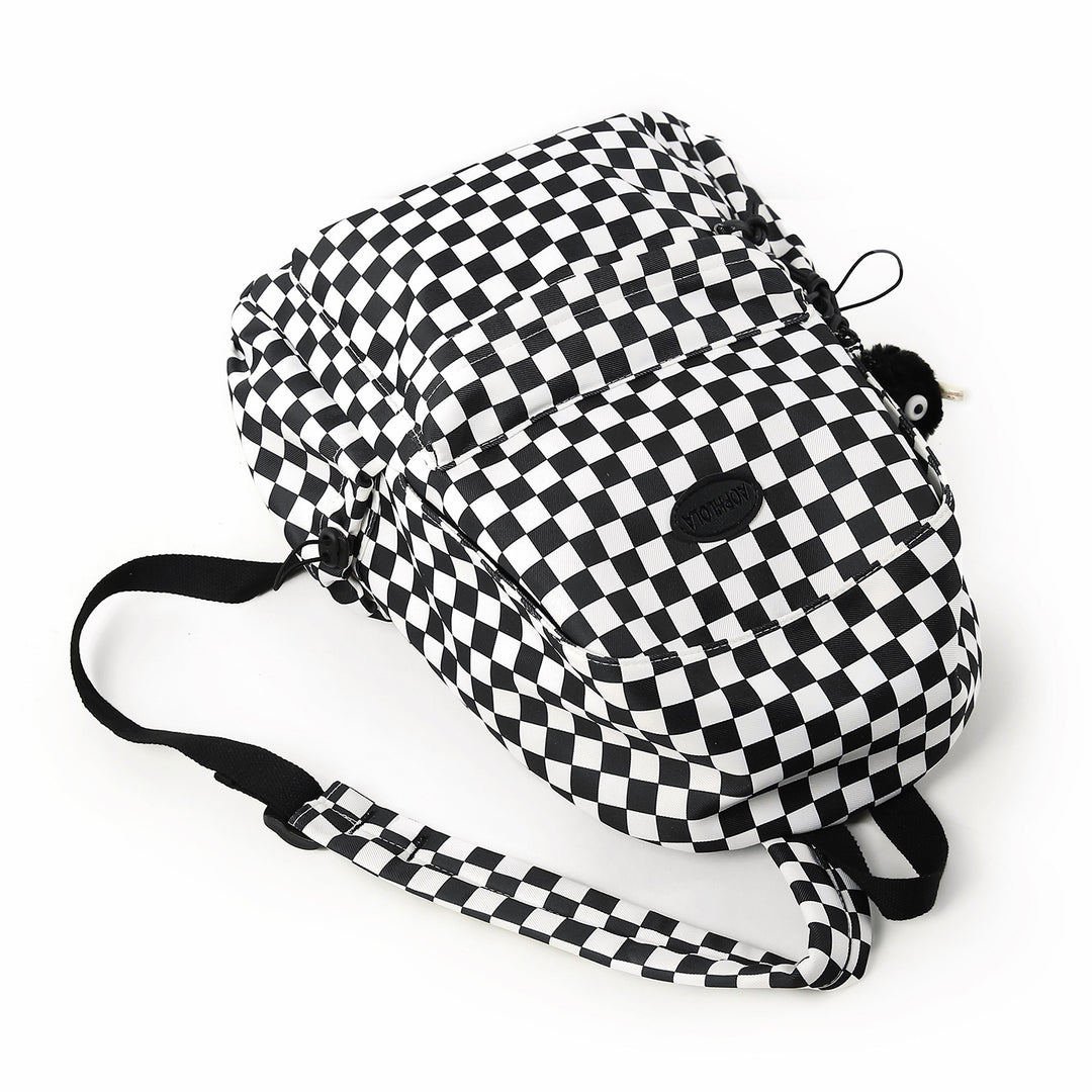 Checkerboard Print School Backpack Stornfield