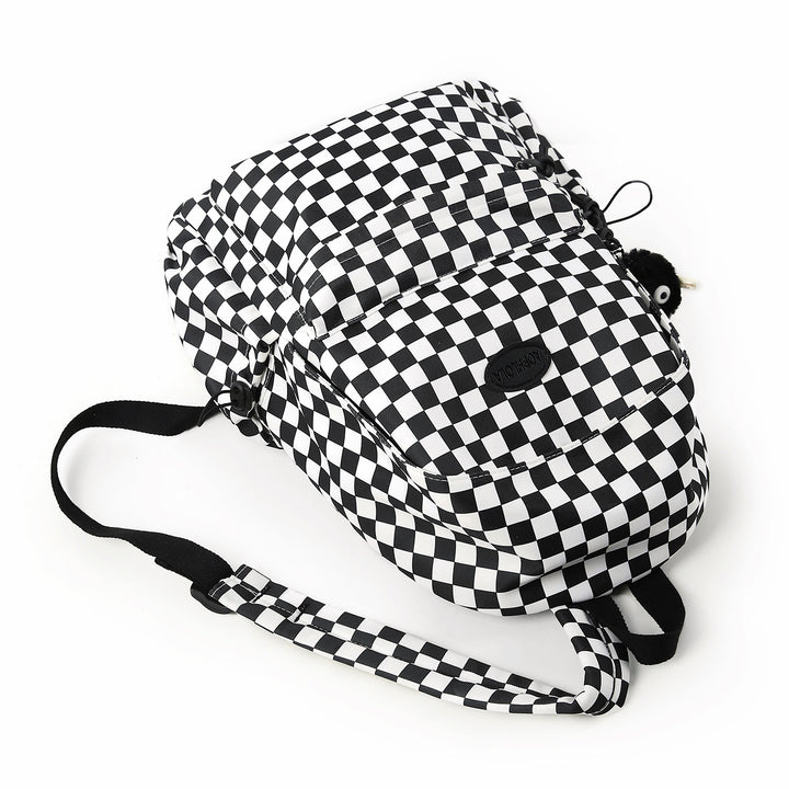 Checkerboard Print School Backpack Stornfield