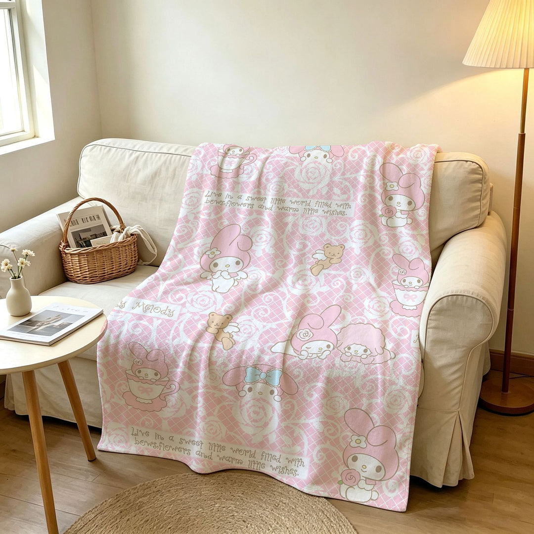 Soft Cartoon-Themed Fleece Throw Blanket