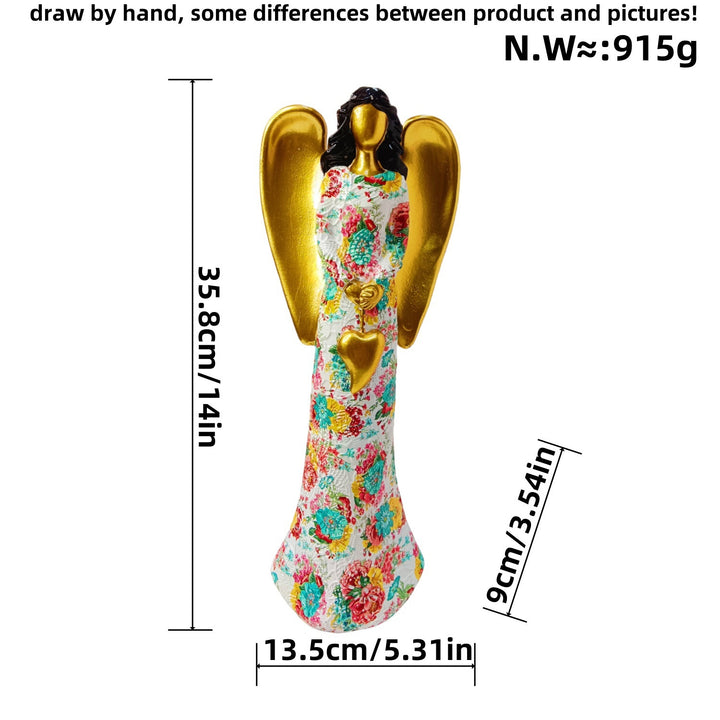 Engel Statue with Flower Pattern Stornfield