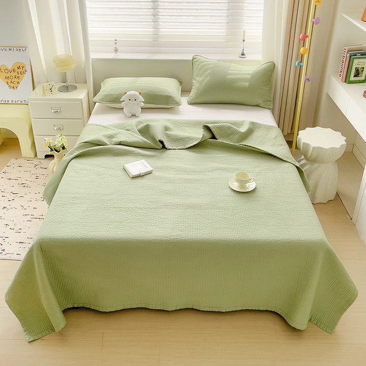 Lightweight Textured Cotton Quilt Bedspread Set