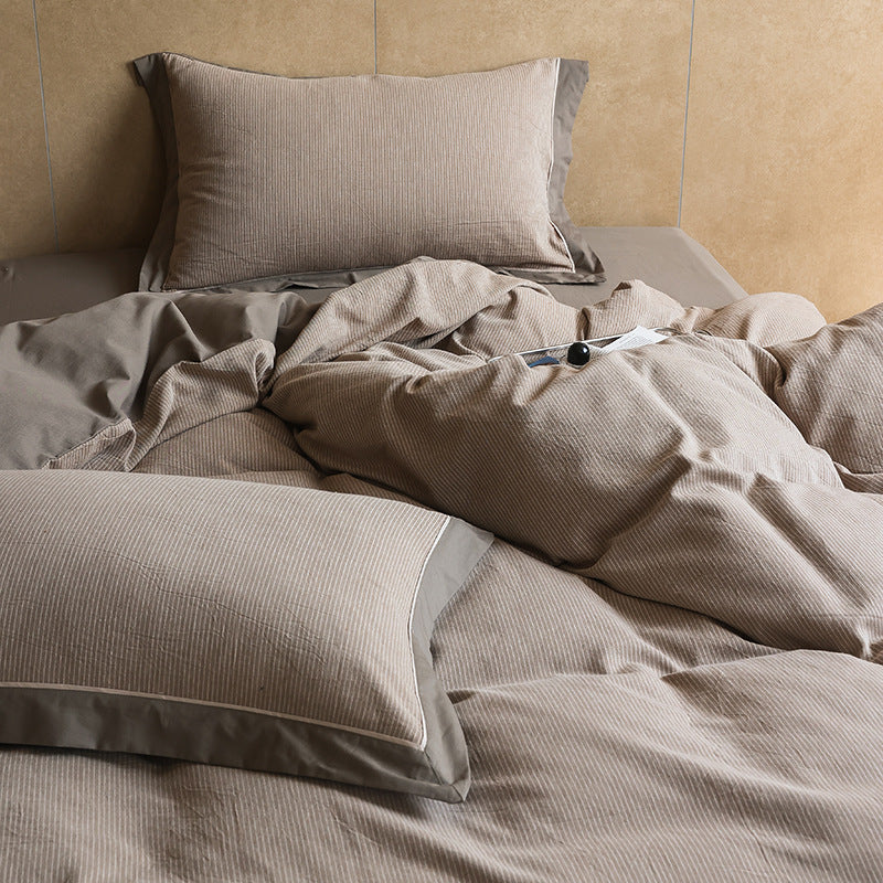 Luxury Textured Cotton Duvet Cover Bedding Set