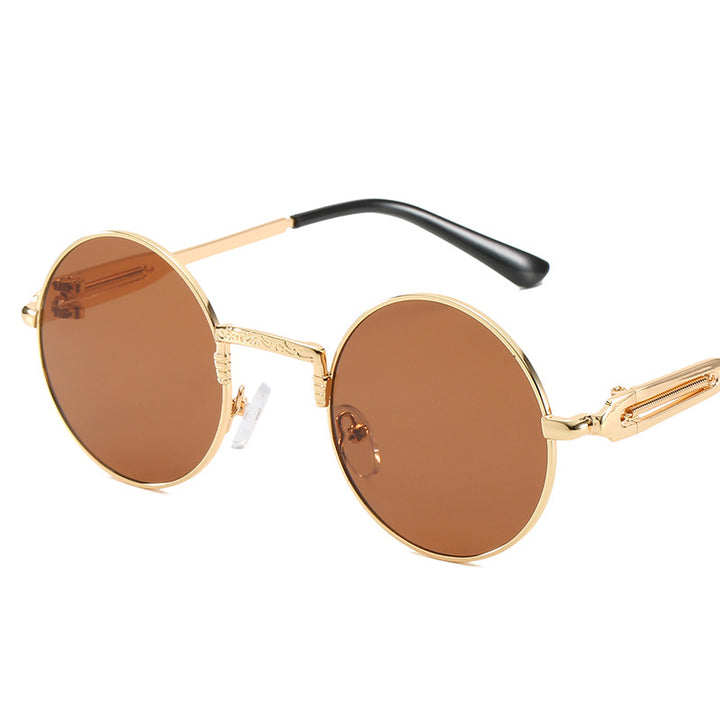 Women's round fashionable sunglasses with fine metal frame Stornfield
