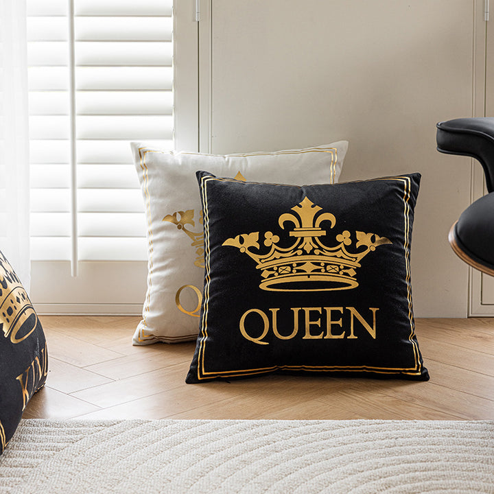 Luxury Metallic Foil Queen Cushion Cover with Hidden Zipper
