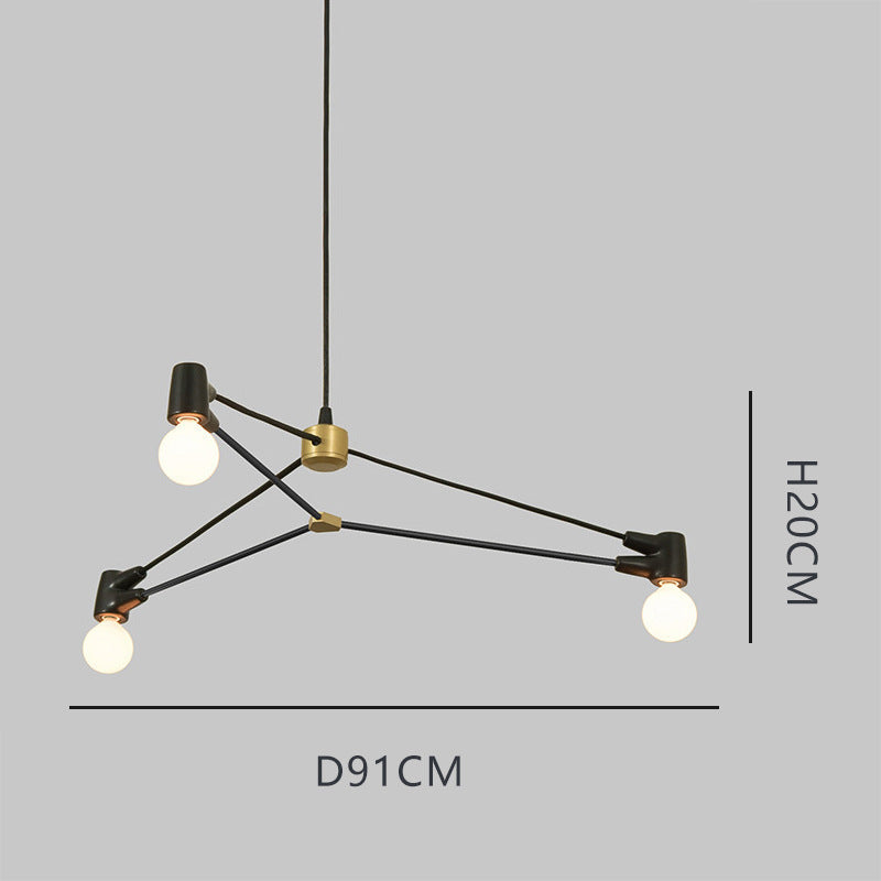 Industrial-Style Chandelier with Adjustable Arms
