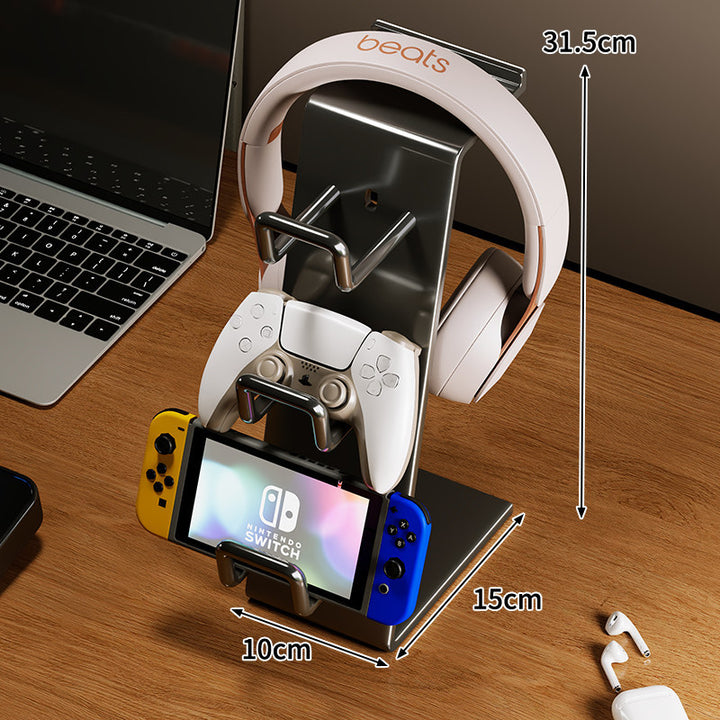 Multi-Device Gaming Headset and Controller Stand with Docking Cradle