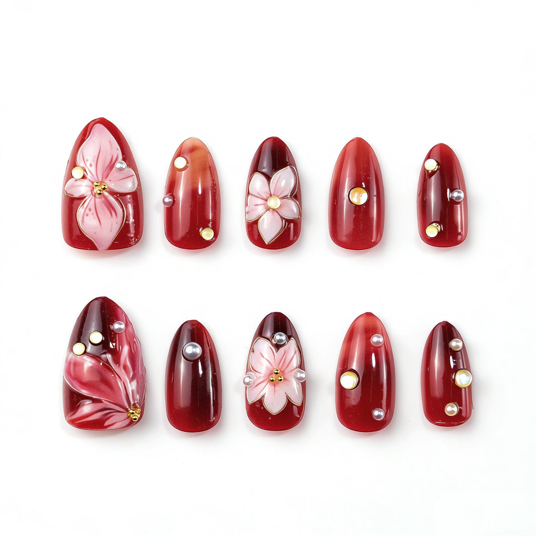 Elegant artificial nails with floral accents Stornfield