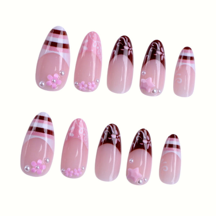Artistic Floral Press-On Nail Enhancements Stornfield