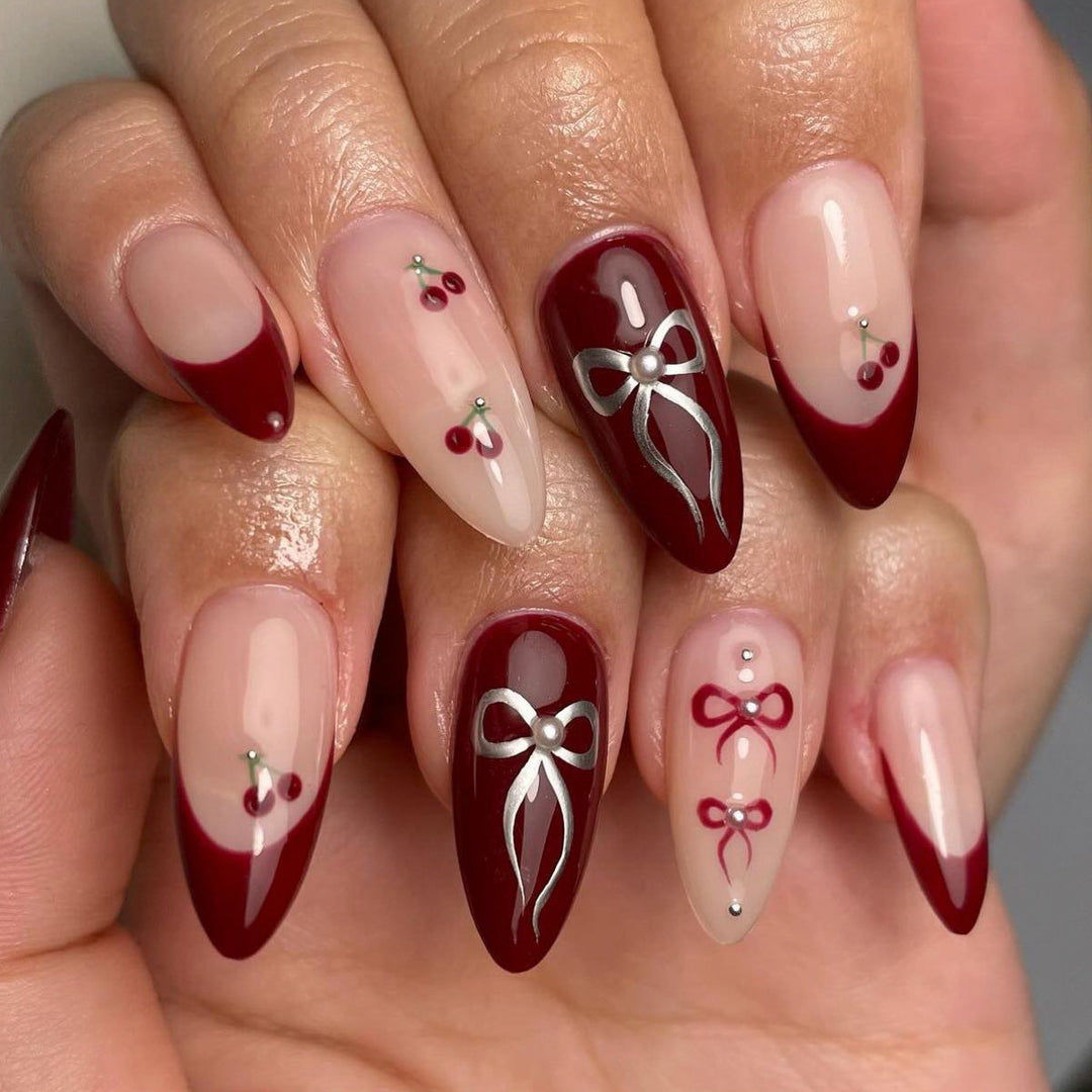 Glamorous stiletto nails with delicate accents Stornfield