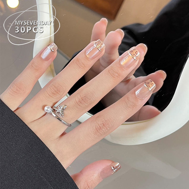Elegant Rhinestone-Embellished Press-On Nail Set Stornfield