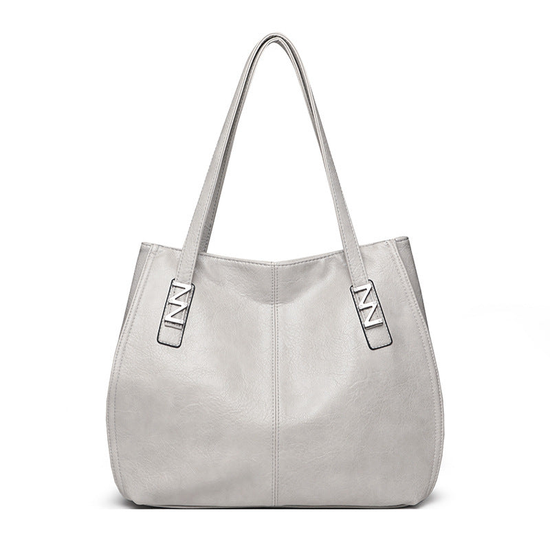 Stylish Slouchy Faux Leather Tote Bag