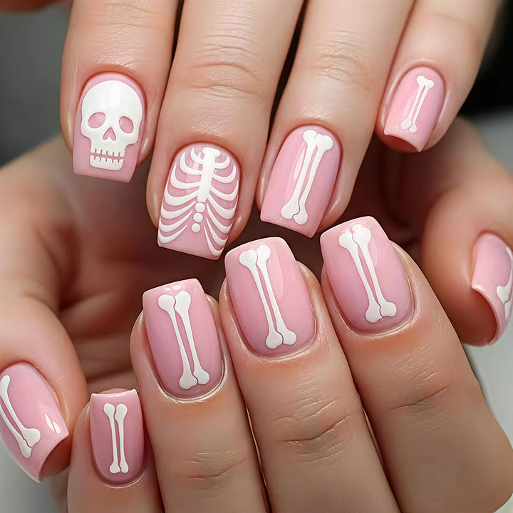 Creative artificial nails with bone motif Stornfield