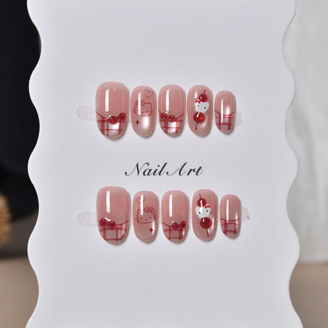 Whimsical Character Press-On Nail Art Stornfield