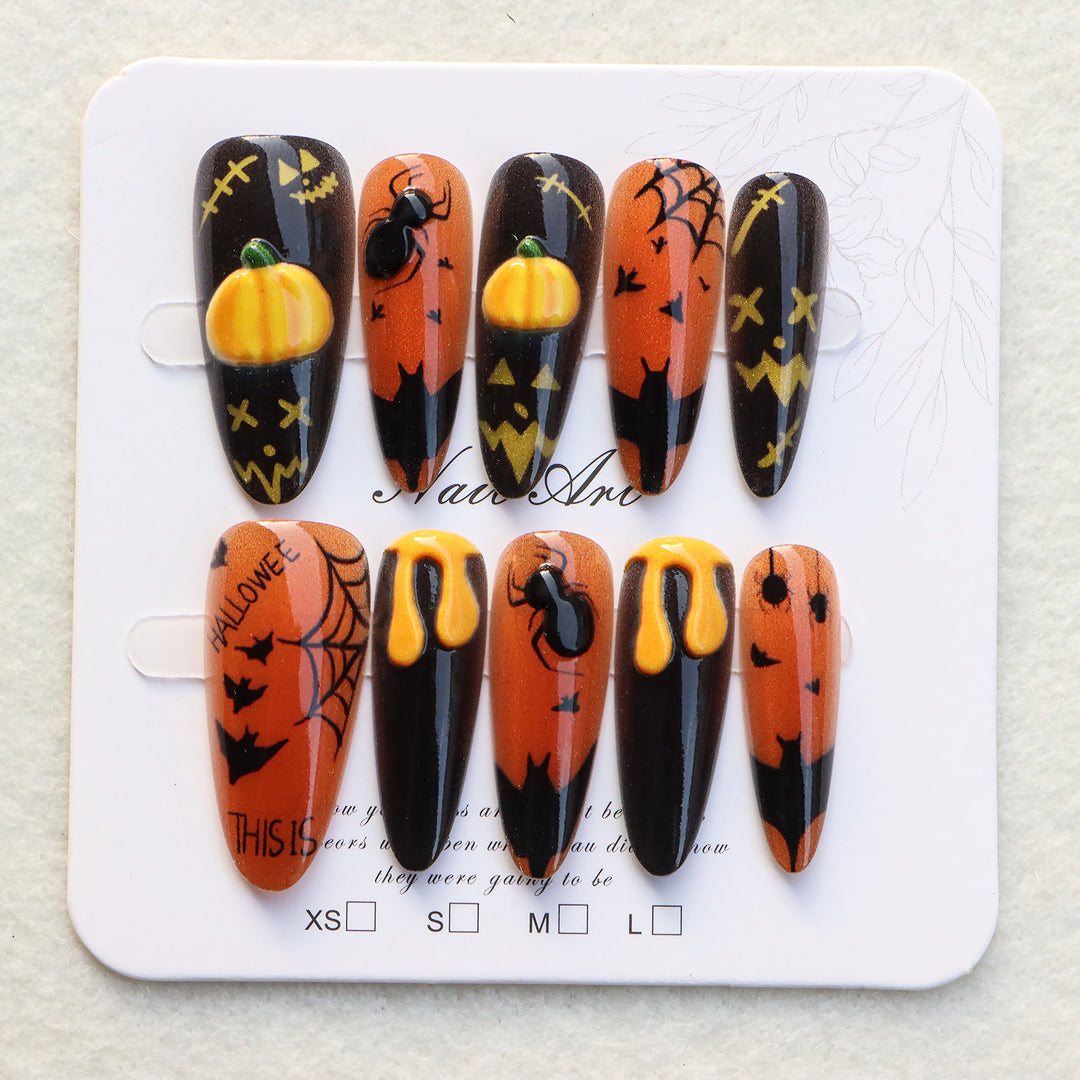 Thematic Halloween Press-On Nails Stornfield