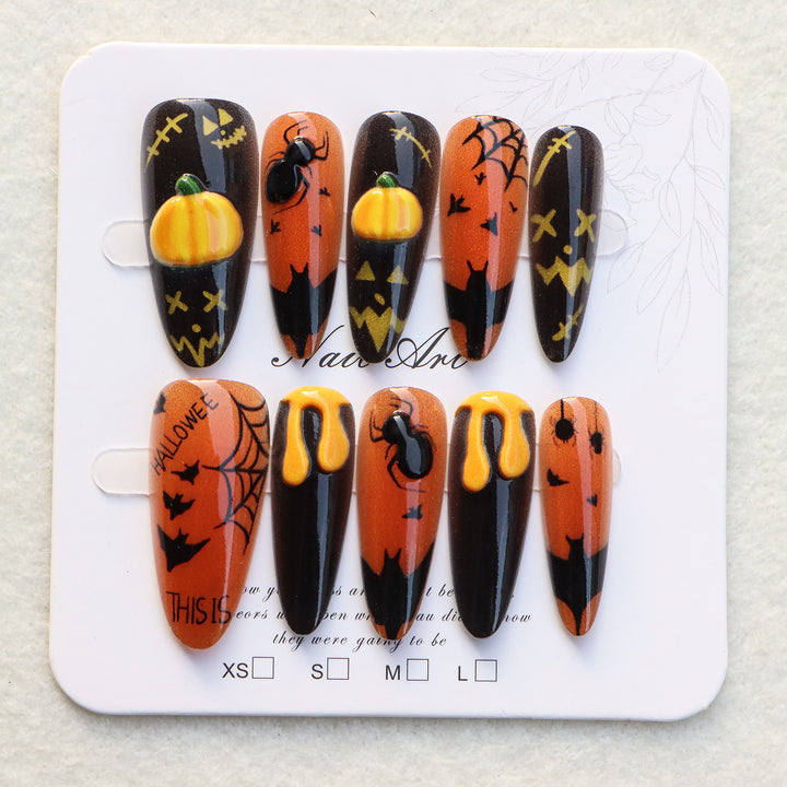 Thematic Halloween Press-On Nails Stornfield
