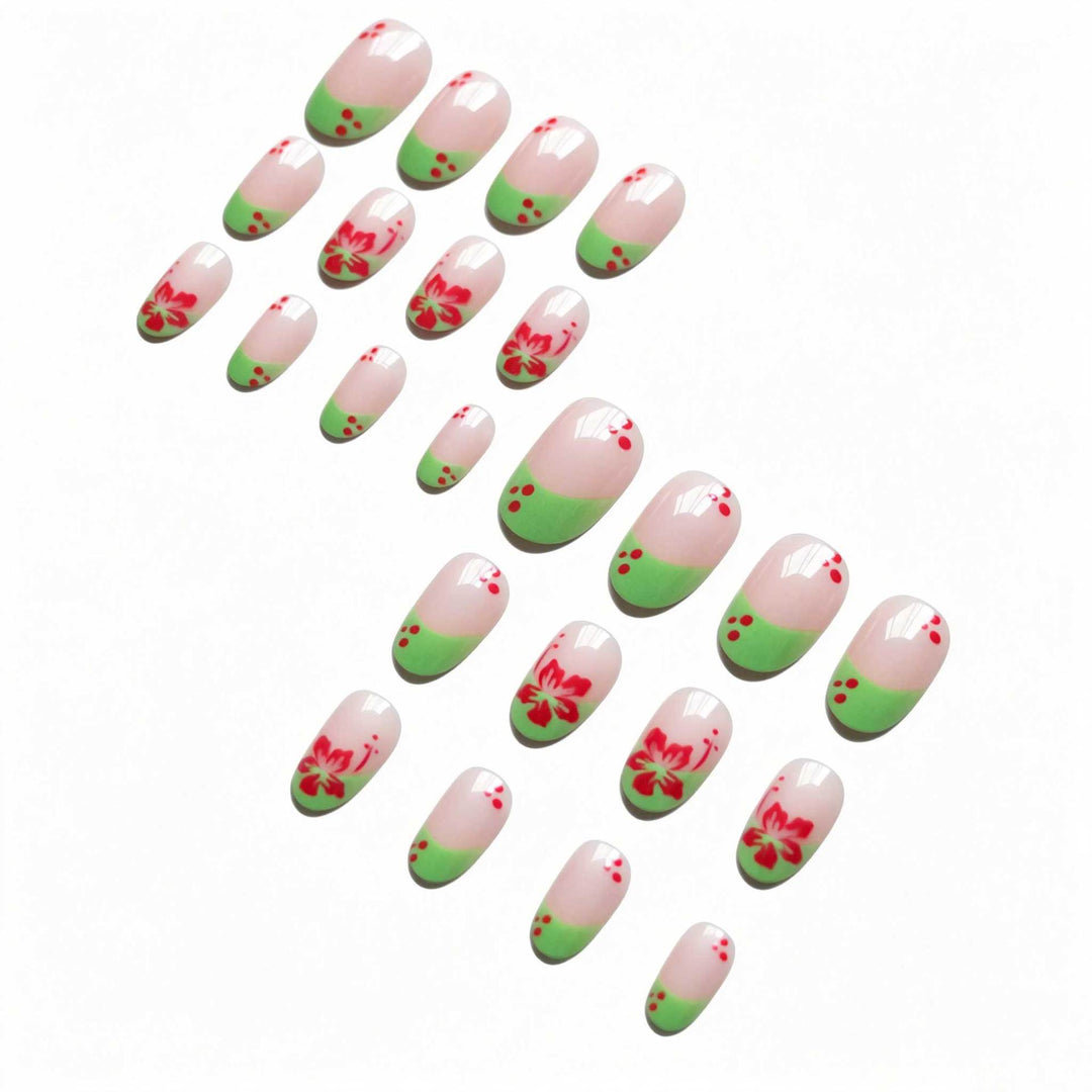 Floral Accent Nail Art Design