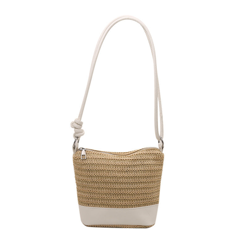 Woven Straw and Leather Crossbody Bag Stornfield