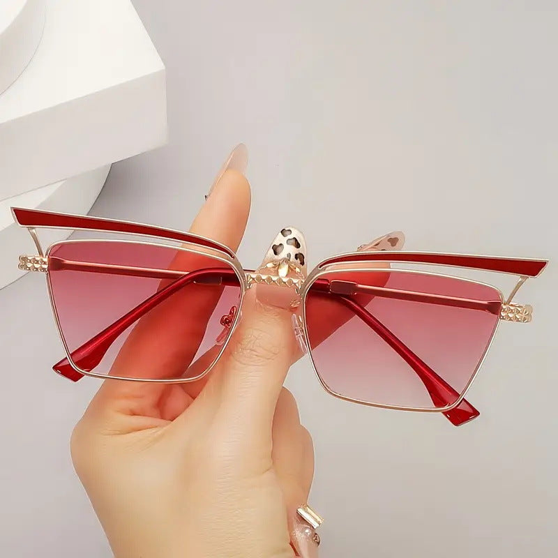 Women's square designer glasses with delicate metal frame Stornfield