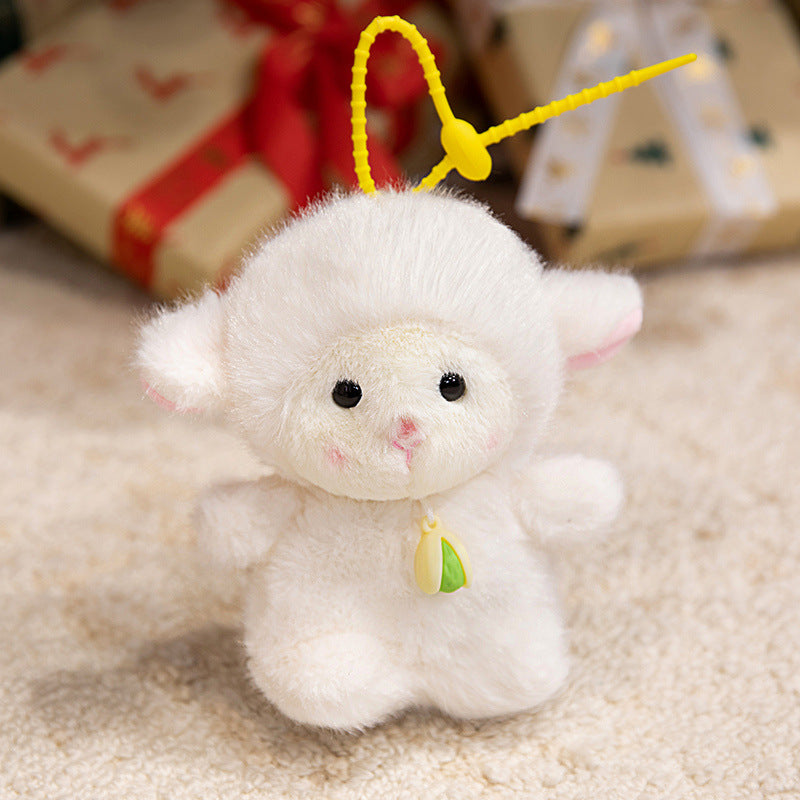 Plush Dog Bag Charm Keychain with Soft Faux-Fur Body & Loop Strap Stornfield