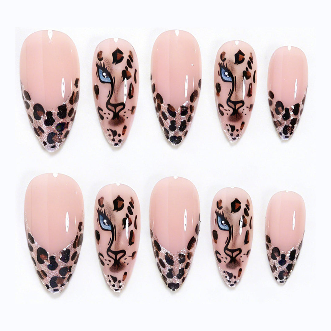 Artistic Leopard Print Stiletto Nail Art Tips Stornfield