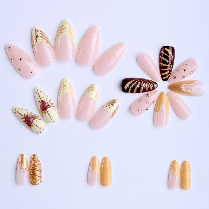 Elegant Artificial Nails with Glitter Accents Stornfield