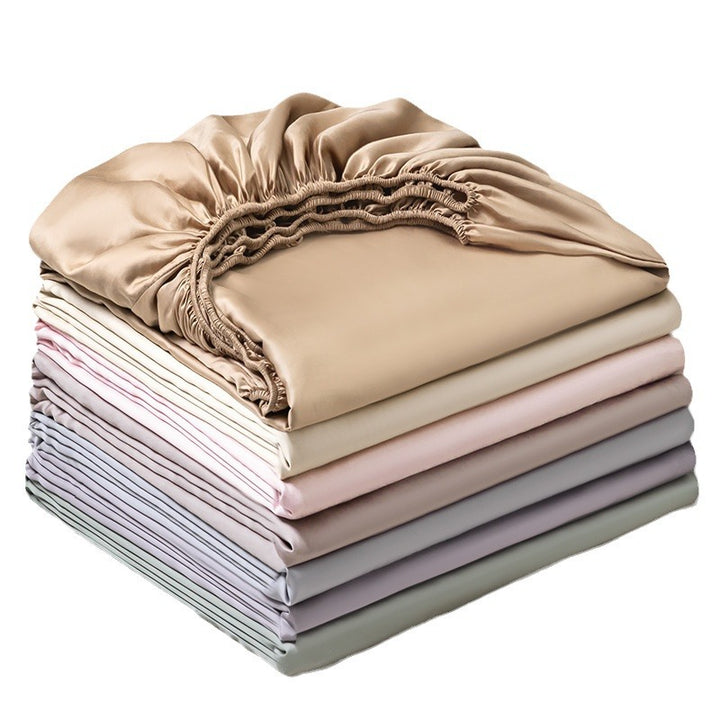 Silky satin fitted sheet set with extra deep pocket and pillowcases