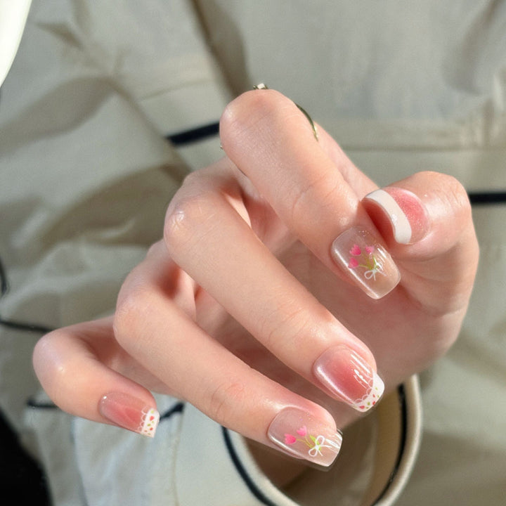 Glossy Square Tip Press-On Nails Stornfield