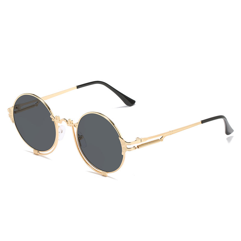 Women's stylish round metal sunglasses with artistic designs Stornfield