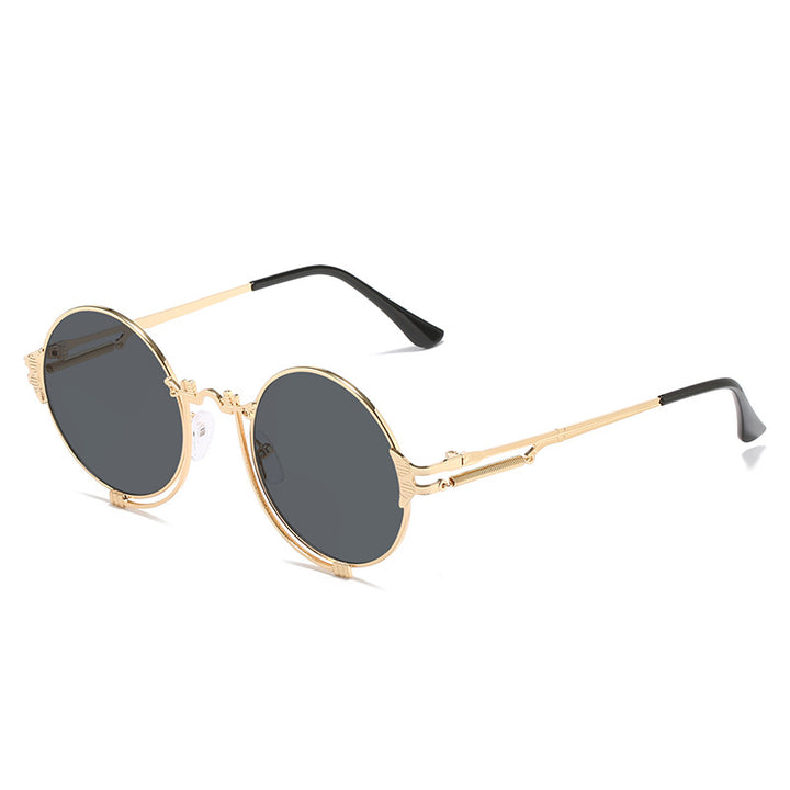 Women's stylish round metal sunglasses with artistic designs Stornfield