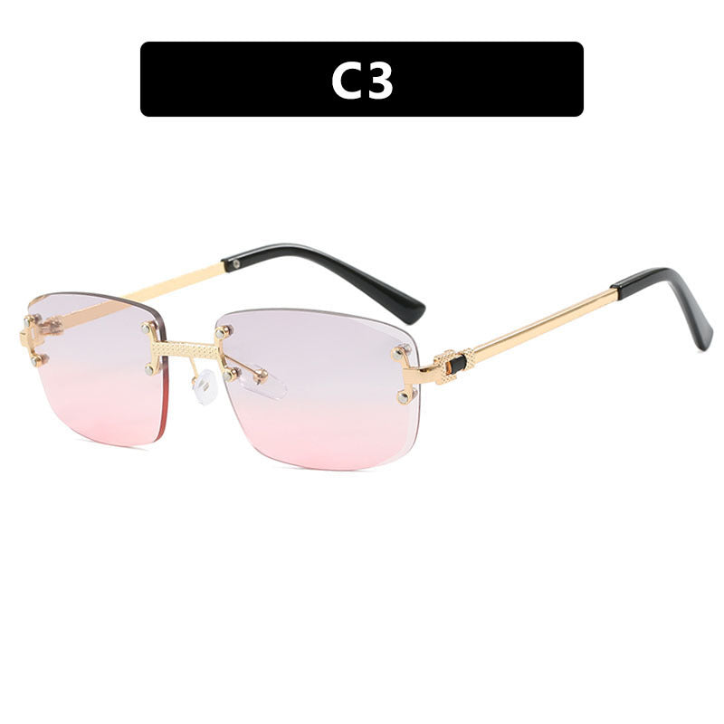 Women's elegant square sunglasses with transparent lenses and high-quality metal frame Stornfield