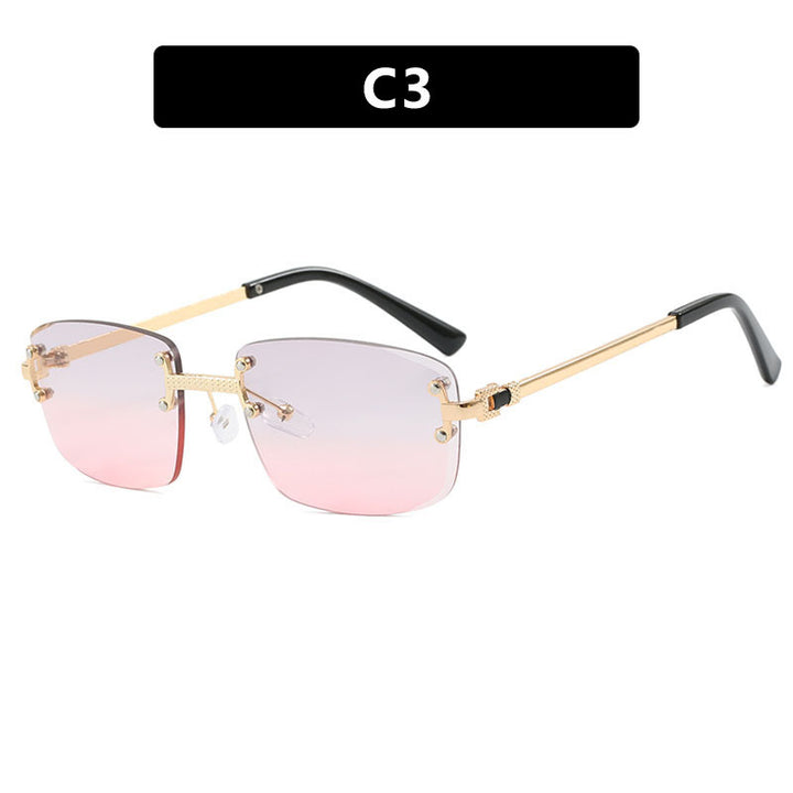 Women's elegant square sunglasses with transparent lenses and high-quality metal frame Stornfield