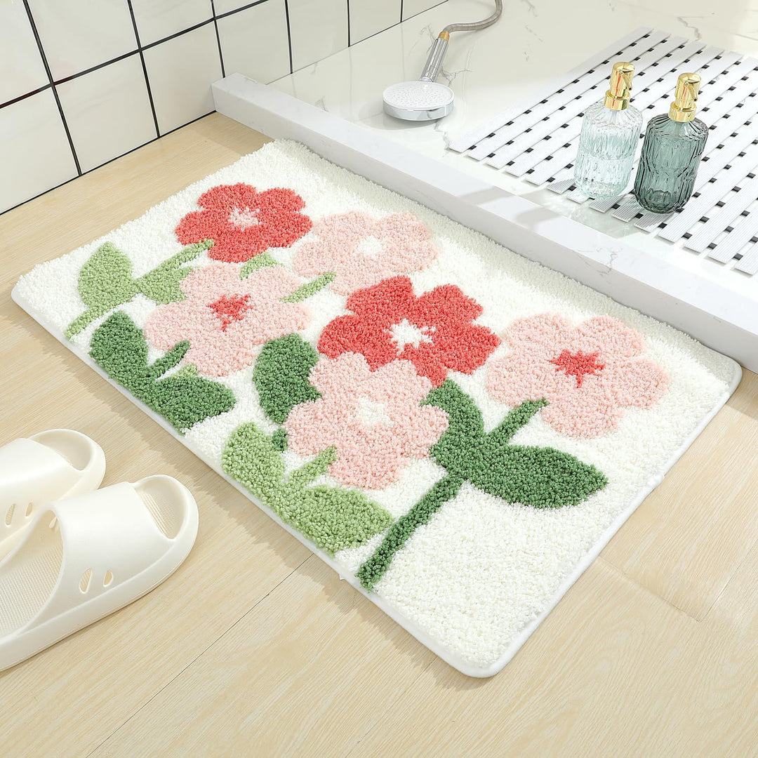 Stylish Floral Pattern Bath Mat