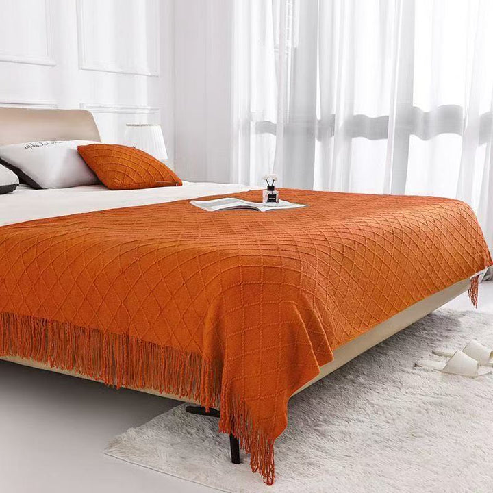 Textured Knit Decorative Throw Blanket