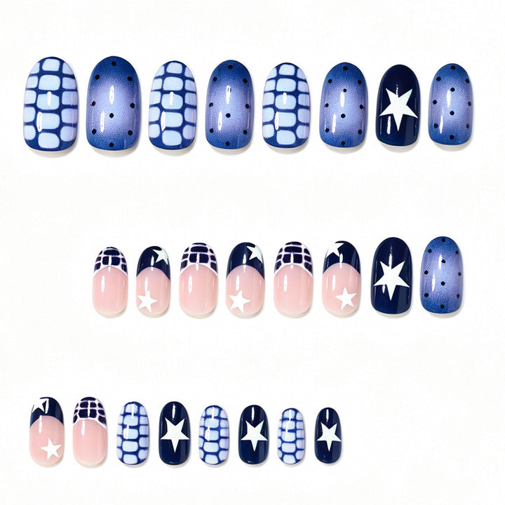 Artistic Ocean-Inspired Press-On Nail Set Stornfield