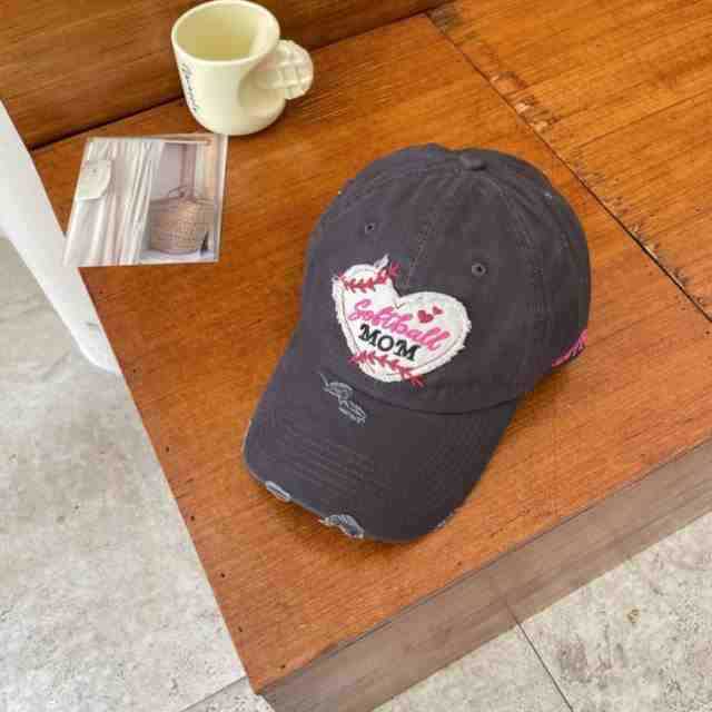 Women's Distressed Heart-Embroidered Baseball Cap Stornfield