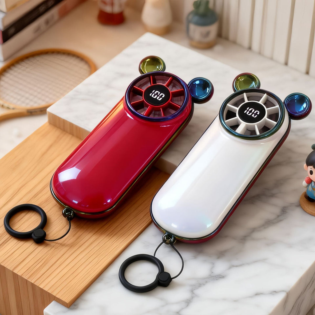 Women's Portable Mini Fan with Digital Display and Animal Ears Stornfield